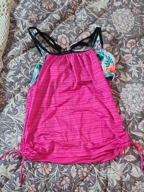 ZeroXposur Pink & Floral Swim Top